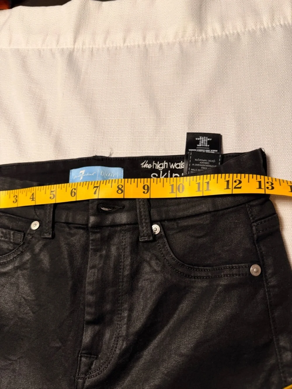7 For All Mankind Black Skinny Jeans - Picture 9 of 12